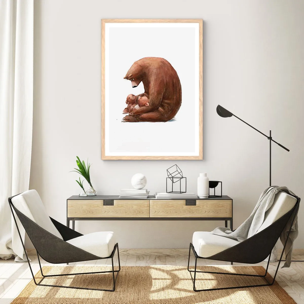 Poster in cornice rovere chiaro - Sogni d'oro, bambini - 30x40 cm