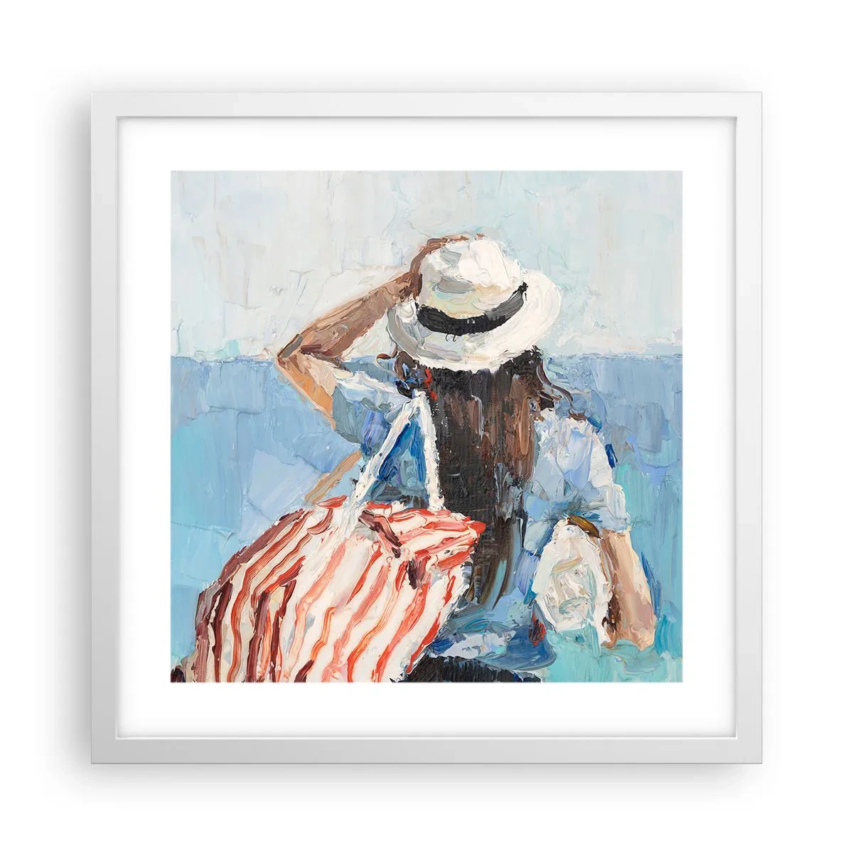 Poster in cornice bianca - Benvenuti in vacanza - 40x40 cm