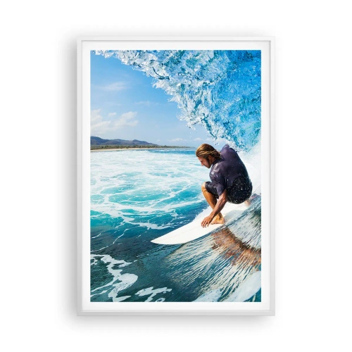 Poster in cornice bianca - Ballando con le onde - 70x100 cm