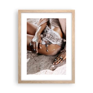 Poster in cornice rovere chiaro - Gettata dalle onde? - 30x40 cm