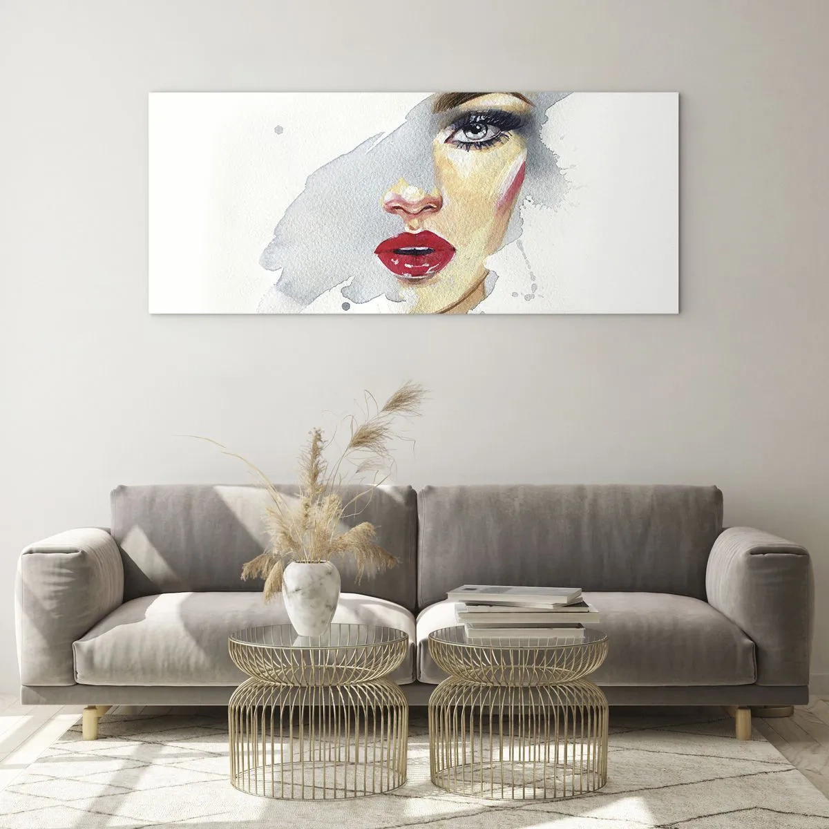 Quadro su vetro - Riflesso in una goccia d'acqua - 100x40 cm
