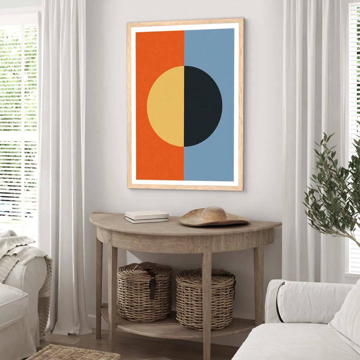 Poster in cornice rovere chiaro - Composizione di caldo e freddo - 70x100 cm
