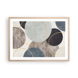 Poster in cornice rovere chiaro - Un cerchio dietro l'altro - 70x50 cm