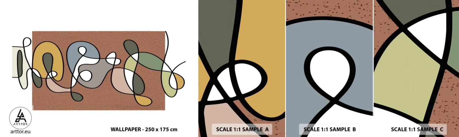 Campione di Fotomurale Adesivo Deluxe Sticker - Un'astrazione da ridere - Moderno, Astrazione, Pezzo - 100x30 cm