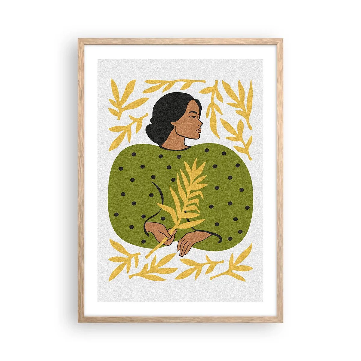 Poster in cornice rovere chiaro - Ragazza hawaiana - 50x70 cm