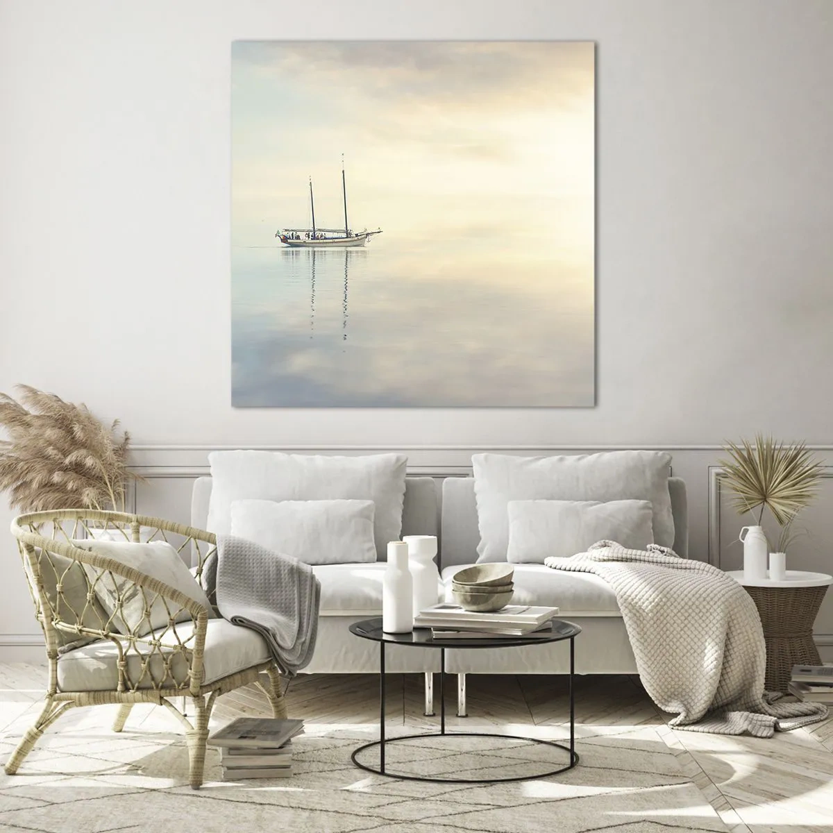 Quadro su vetro - Silenzio in mare - 40x40 cm