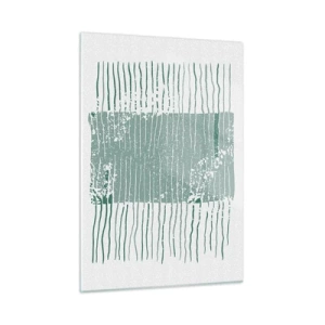 Quadro su vetro - Le linee orizzontali del mare con effetto usurato creano una struttura astratta - 50x70cm - Astrazione marina - Decorazione murale moderna per soggiorno e camera da letto ARTTOR