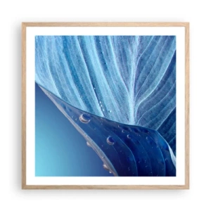 Poster in cornice rovere chiaro - Gocce di blu nascoste - 60x60 cm