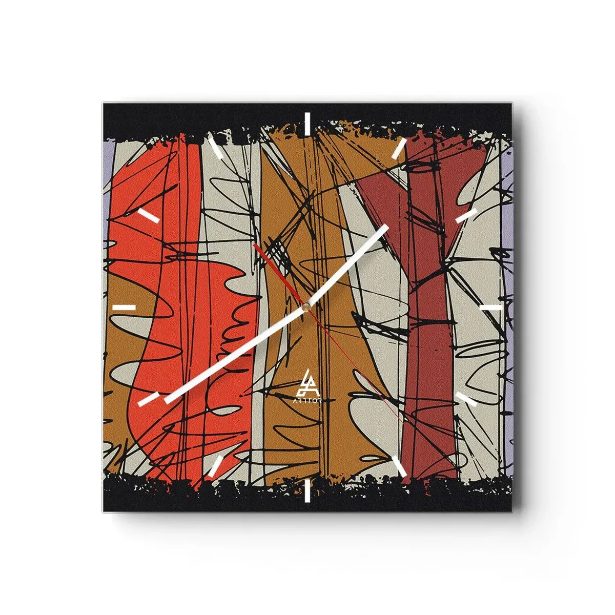 Orologio da parete - Orologio in Vetro - Composizione spontanea - 40x40 cm