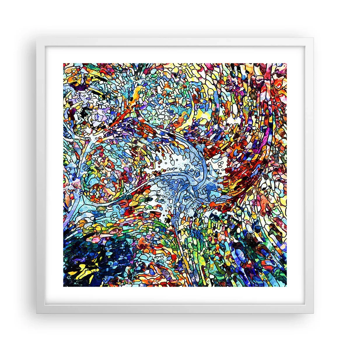 Poster in cornice bianca - Vetrate a gocce - 50x50 cm