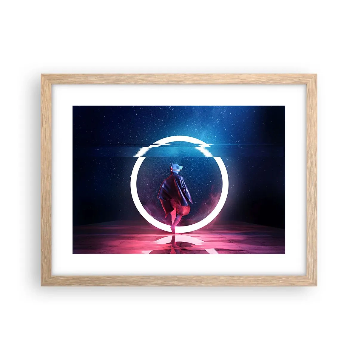 Poster in cornice rovere chiaro - Tra due mondi - 40x30 cm