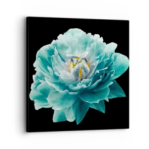 Quadro su tela - Stampe su Tela - Petali blu e oro - 30x30 cm