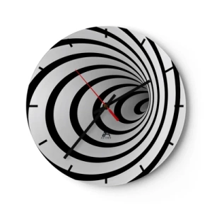 Orologio da parete - Orologio in Vetro - Un affascinante motivo a spirale in bianco e nero - 30x30cm - Anche tu non riesci a resistere? - Decorazione murale moderna per soggiorno, cucina e camera da letto ARTTOR