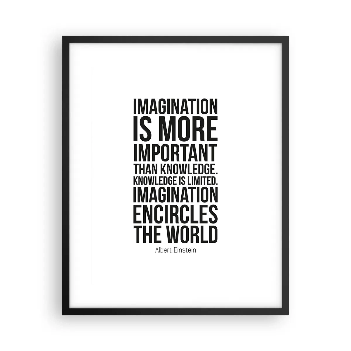 Poster in cornice nera - Einstein sul potere dell'immaginazione - 40x50 cm