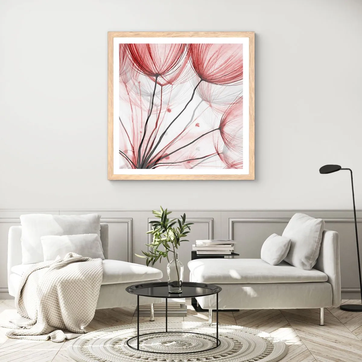 Poster in cornice rovere chiaro - Prima del decollo - 40x40 cm