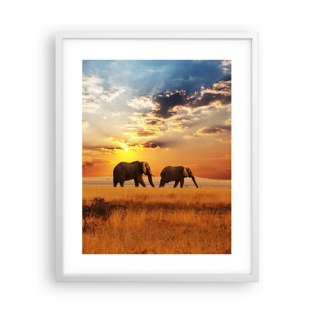 Poster in cornice bianca - Passeggiata familiare - 40x50 cm
