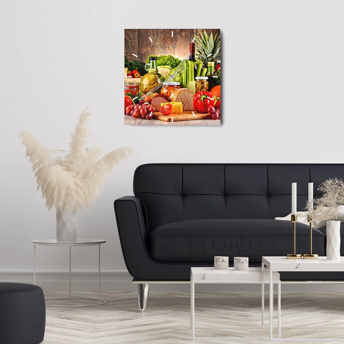 Orologio da parete - Orologio in Vetro - Affumicati, arrostiti, marinati - 30x30 cm