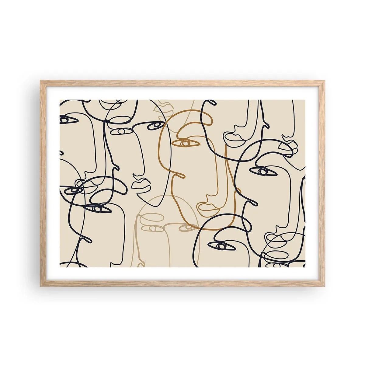 Poster in cornice rovere chiaro - Ritratto multiplo - 70x50 cm