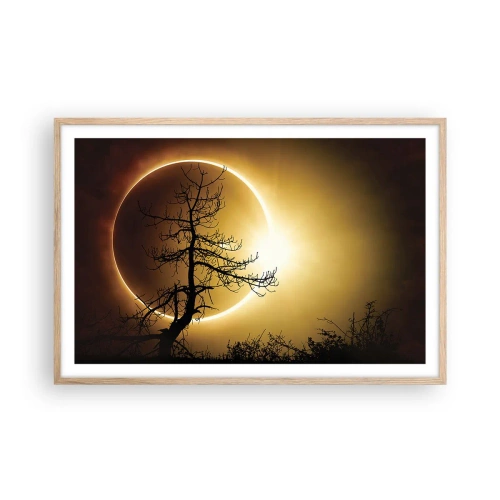 Poster in cornice rovere chiaro - Eclissi totale - 91x61 cm