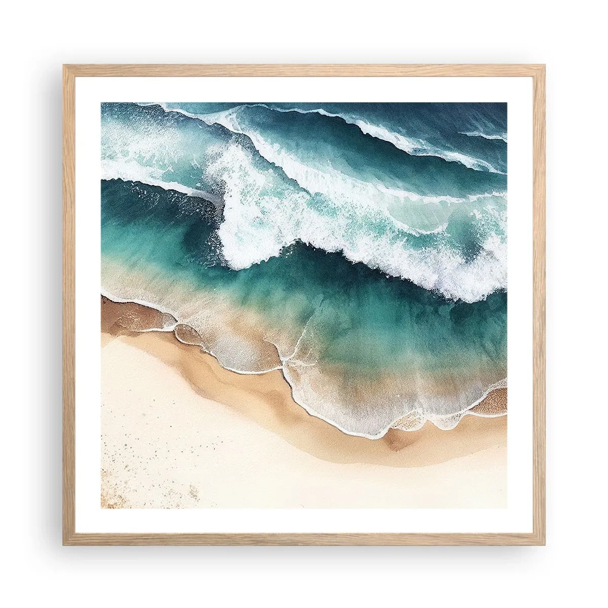 Poster in cornice rovere chiaro - L'eterno incontro - 60x60 cm