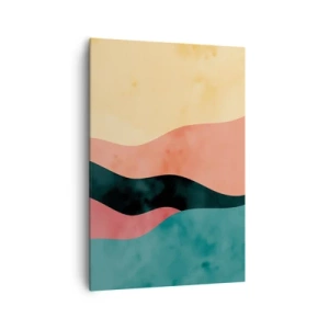 Quadro su tela - Stampe su Tela - Onde astratte in colori pastello - 70x100cm - Difformità conforme - Decorazione murale moderna per soggiorno e camera da letto ARTTOR