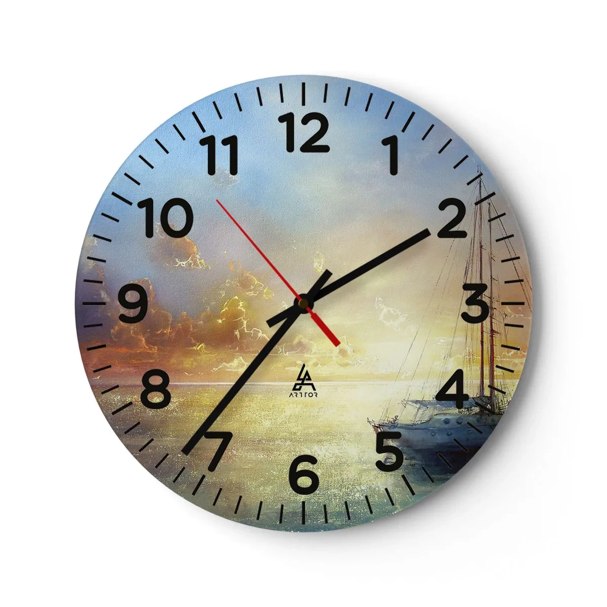 Orologio da parete - Orologio in Vetro - Nella baia dorata - 40x40 cm