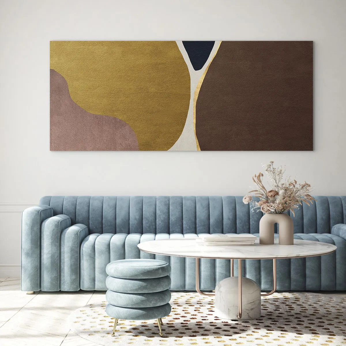 Quadro su vetro - Astrazione: un luogo nello spazio - 100x40 cm