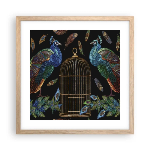 Poster in cornice rovere chiaro - Con gli abiti reali - 40x40 cm