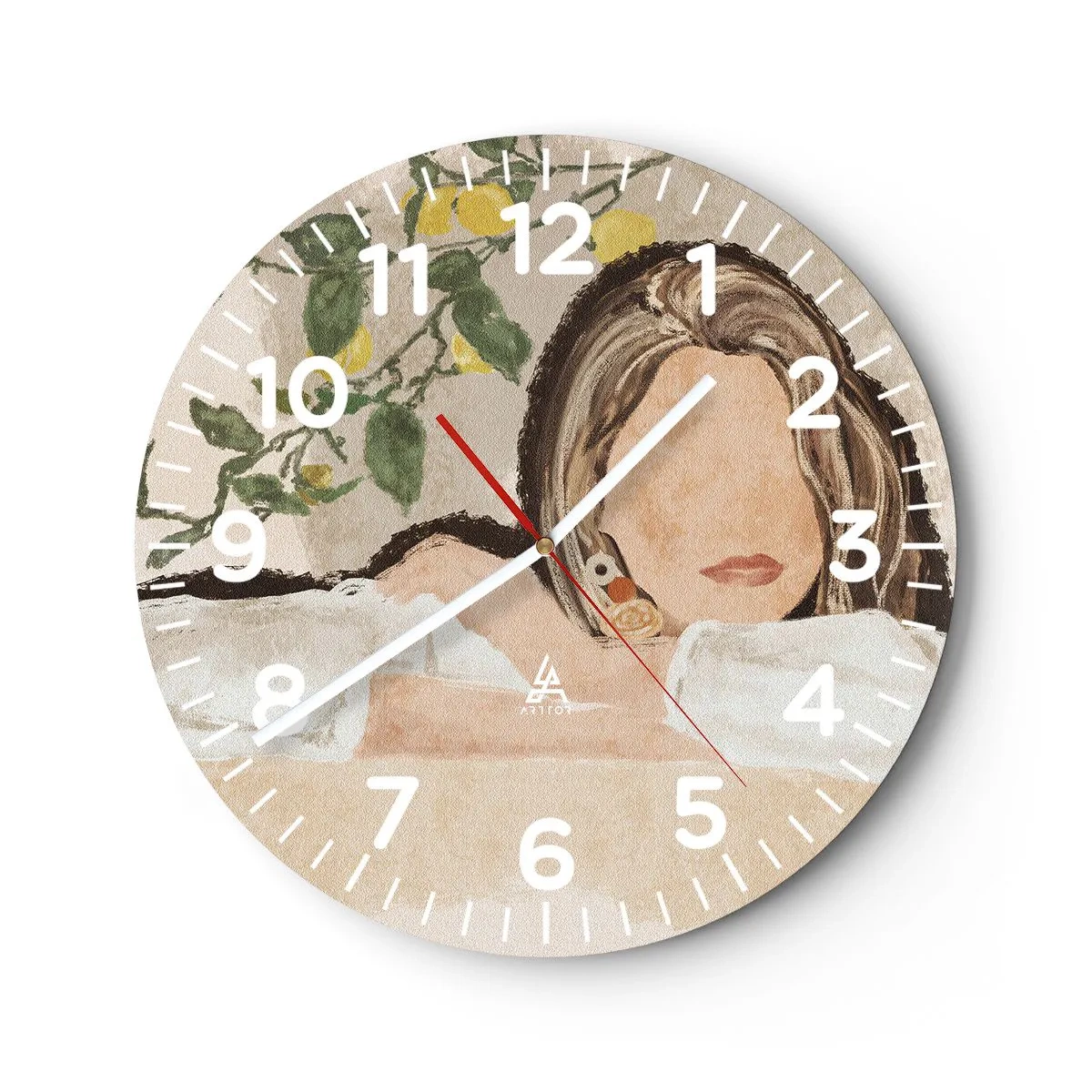 Orologio da parete - Orologio in Vetro - Bellezza del sud - 40x40 cm