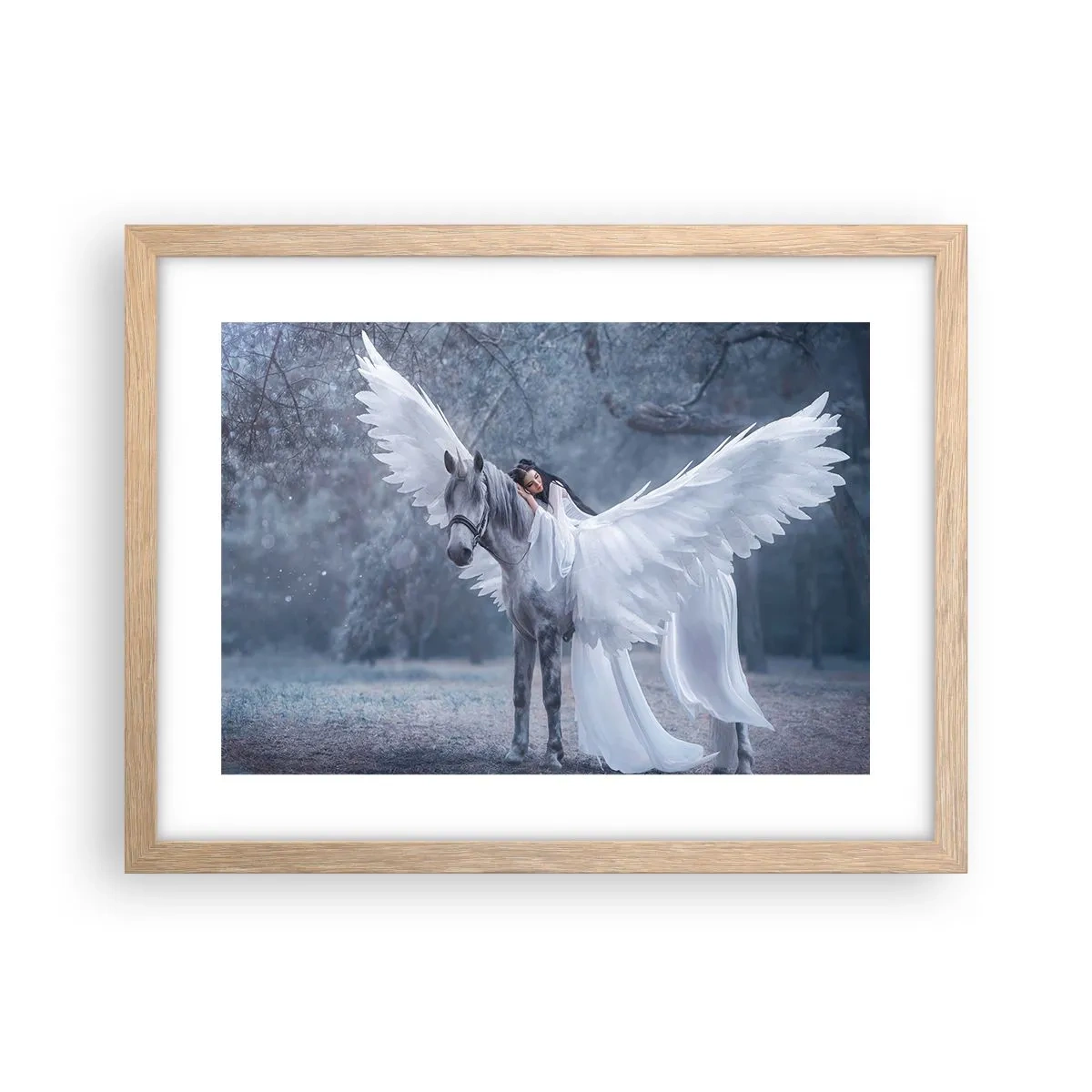 Poster in cornice rovere chiaro - Momento ispirato - 40x30 cm