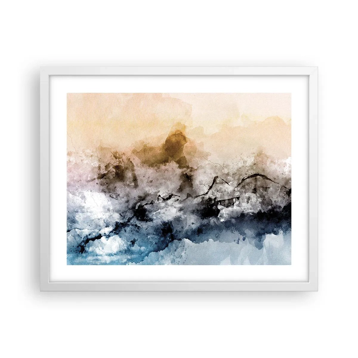 Poster in cornice bianca - Immersi in una nuvola di nebbia - 50x40 cm