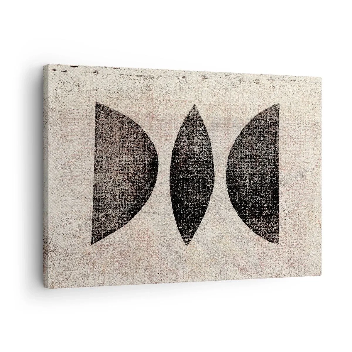 Quadro su tela - Stampe su Tela - Forme etniche in toni scuri su sfondo chiaro - 70x50cm - Astrazione etnica - Decorazione murale moderna per soggiorno e camera da letto ARTTOR