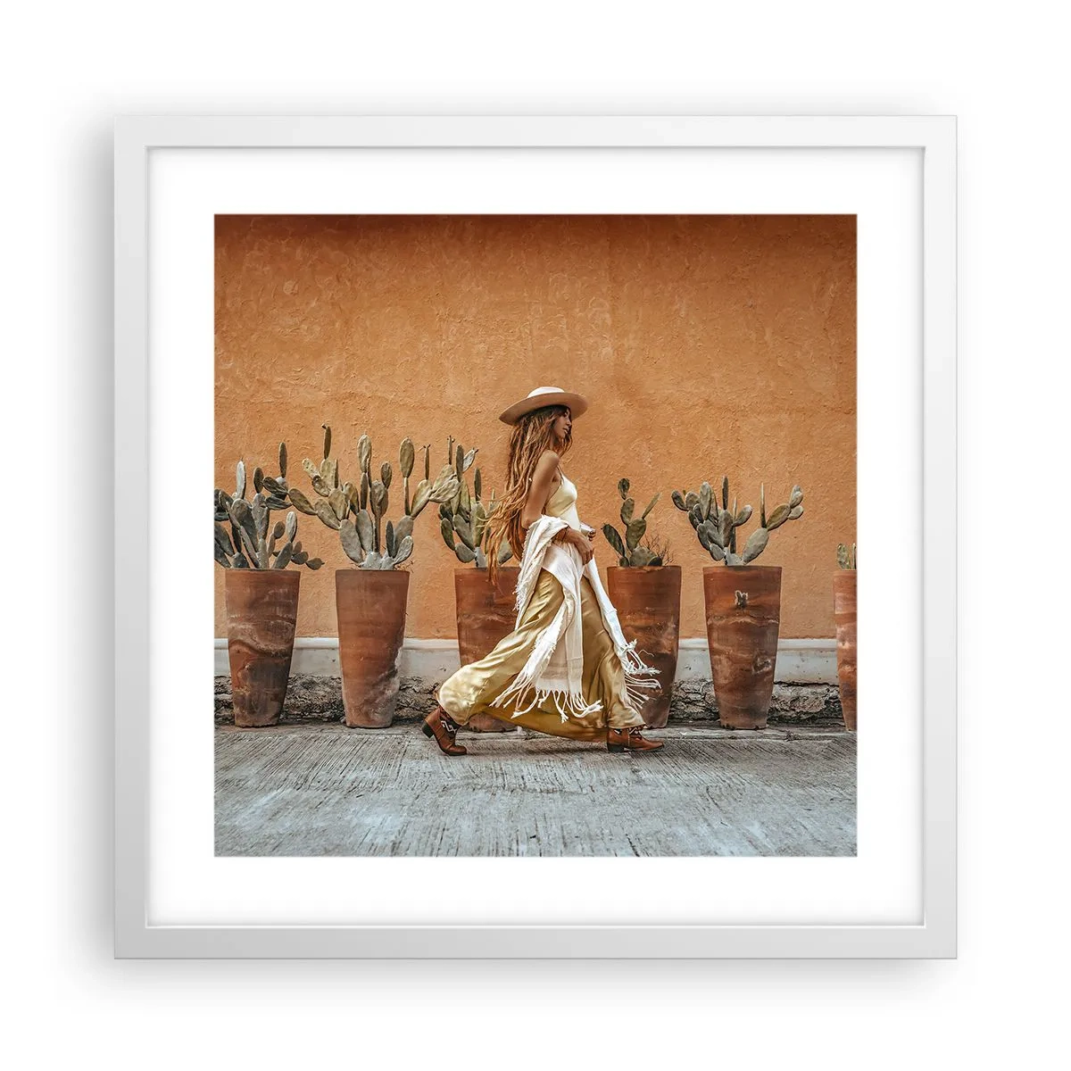 Poster in cornice bianca - In stile hippy - 40x40 cm