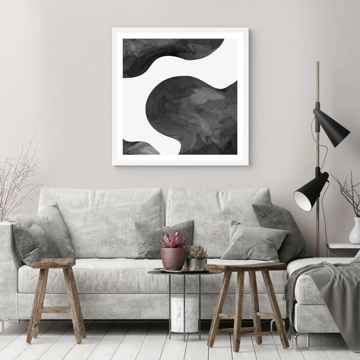 Poster in cornice bianca - Via Lattea - 40x40 cm