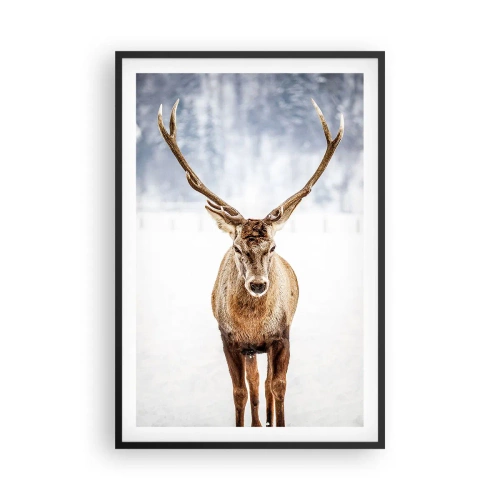 Poster in cornice nera - Direttamente dalla nebbia di neve - 61x91 cm