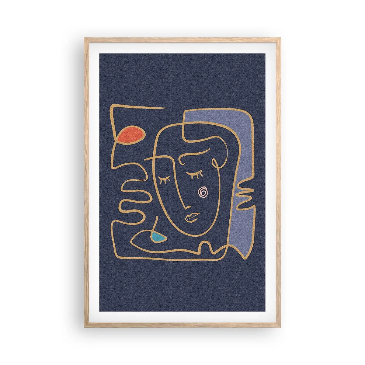 Poster in cornice rovere chiaro - Pensierosa - 61x91 cm