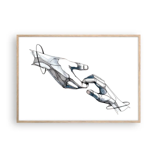 Poster in cornice rovere chiaro - Buon gesto - 100x70 cm