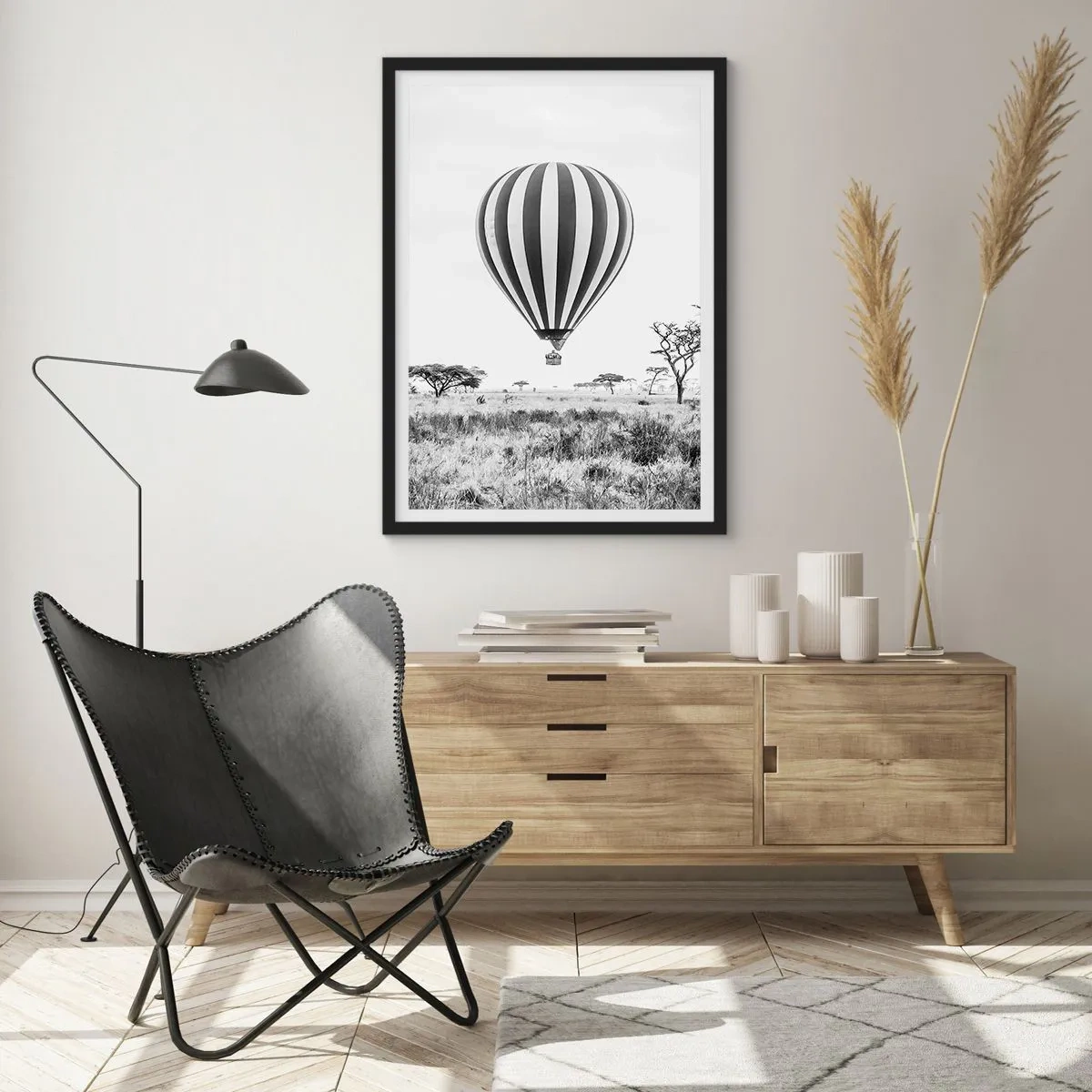 Poster in cornice nera - Sulla savana - 61x91 cm