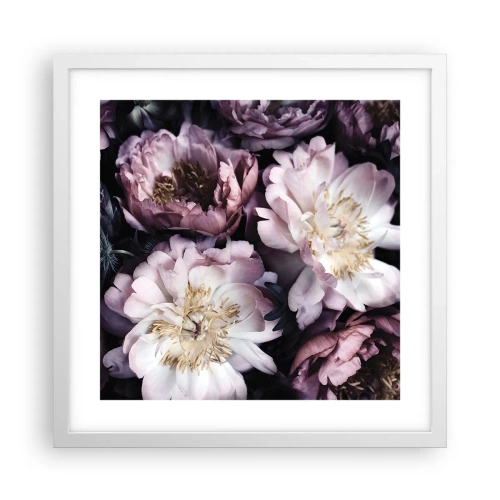 Poster in cornice bianca - Bouquet nel vecchio stile - 40x40 cm
