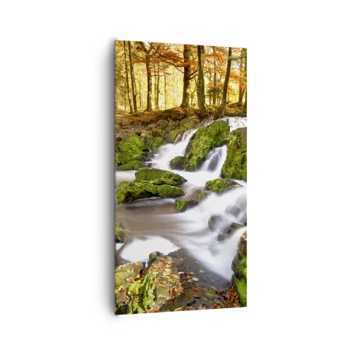Quadro su tela - Stampe su Tela - Rapido nel bosco autunnale - 65x120 cm