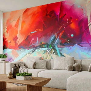Fotomurali Premium Canvas - Paesaggio astratto dai colori intensi - 100x70cm - Esplosione di luci e colori - Decorazione murale moderna per soggiorno e camera da letto ARTTOR