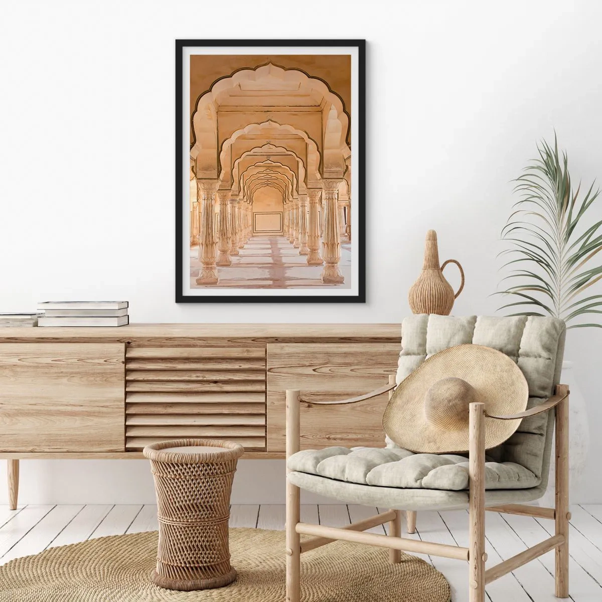 Poster in cornice nera - Simmetria orientale - 50x70cm - Nel palazzo del Maragià  - Decorazione murale moderna per soggiorno e camera da letto ARTTOR