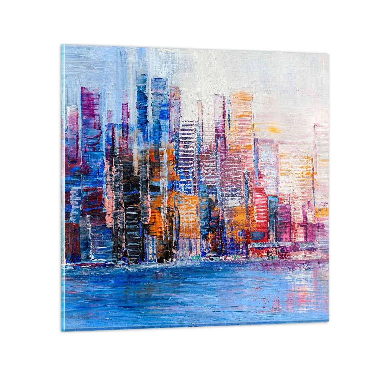 Quadro su vetro - Metropoli gioiosa - 30x30 cm