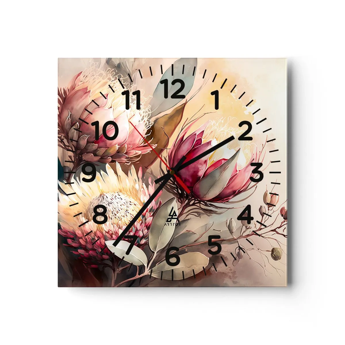 Orologio da parete - Orologio in Vetro - Di profilo e di fronte - 40x40 cm