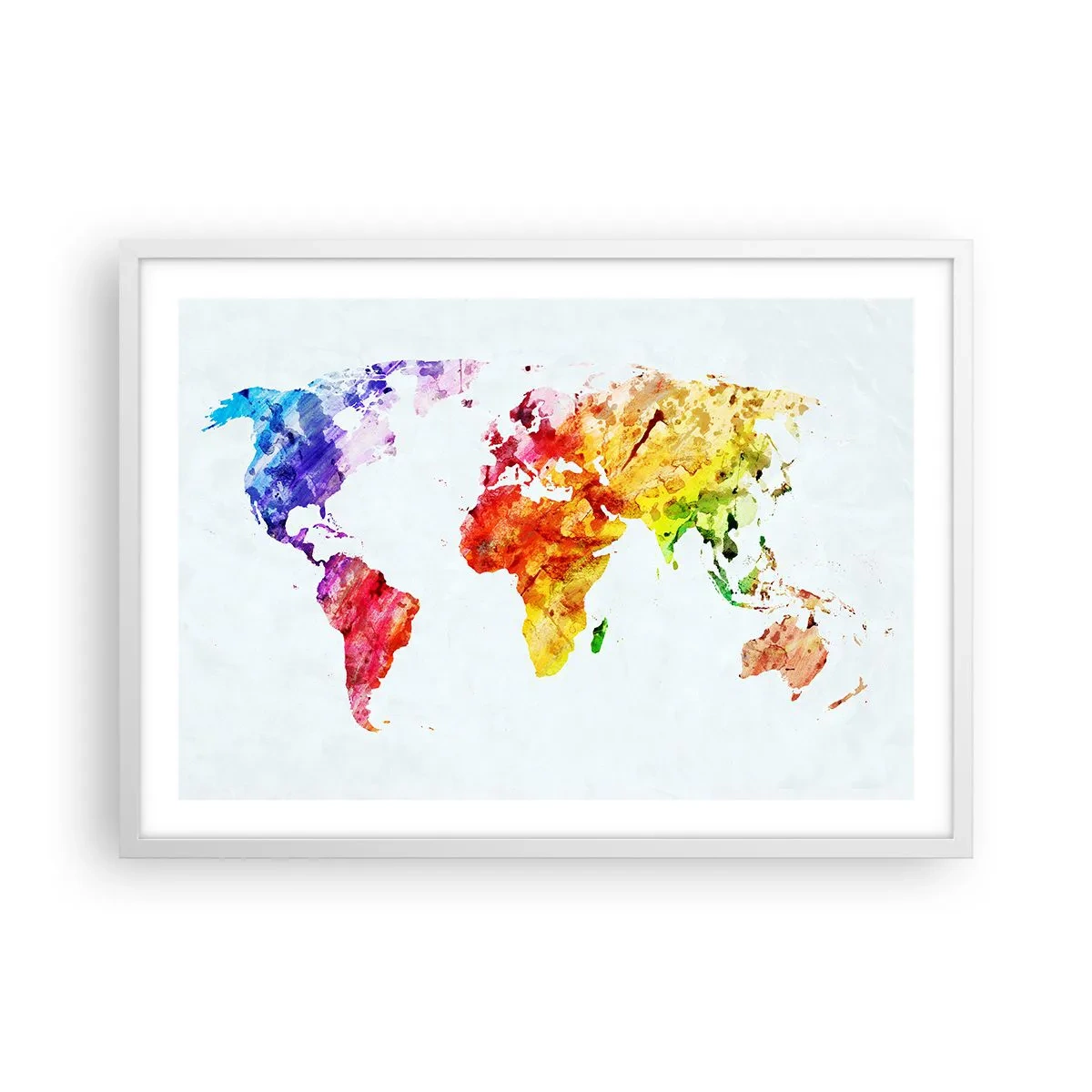 Poster in cornice bianca - Tutti i colori del mondo - 70x50 cm