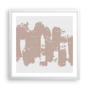 Poster in cornice bianca - Astrazione in un rosa mite - 50x50 cm