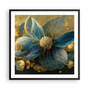 Poster in cornice nera - Fiorire d'oro - 60x60 cm