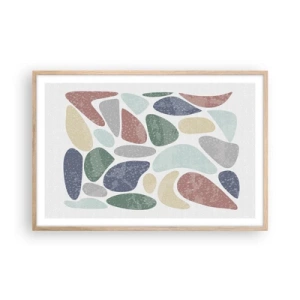 Poster in cornice rovere chiaro - Mosaico di colori incipriati - 91x61 cm