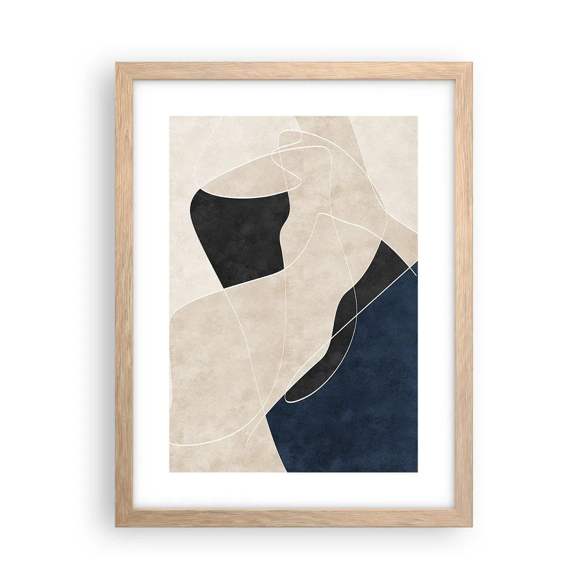 Poster in cornice rovere chiaro - Composizione astratta: il contrasto dei colori - 30x40 cm