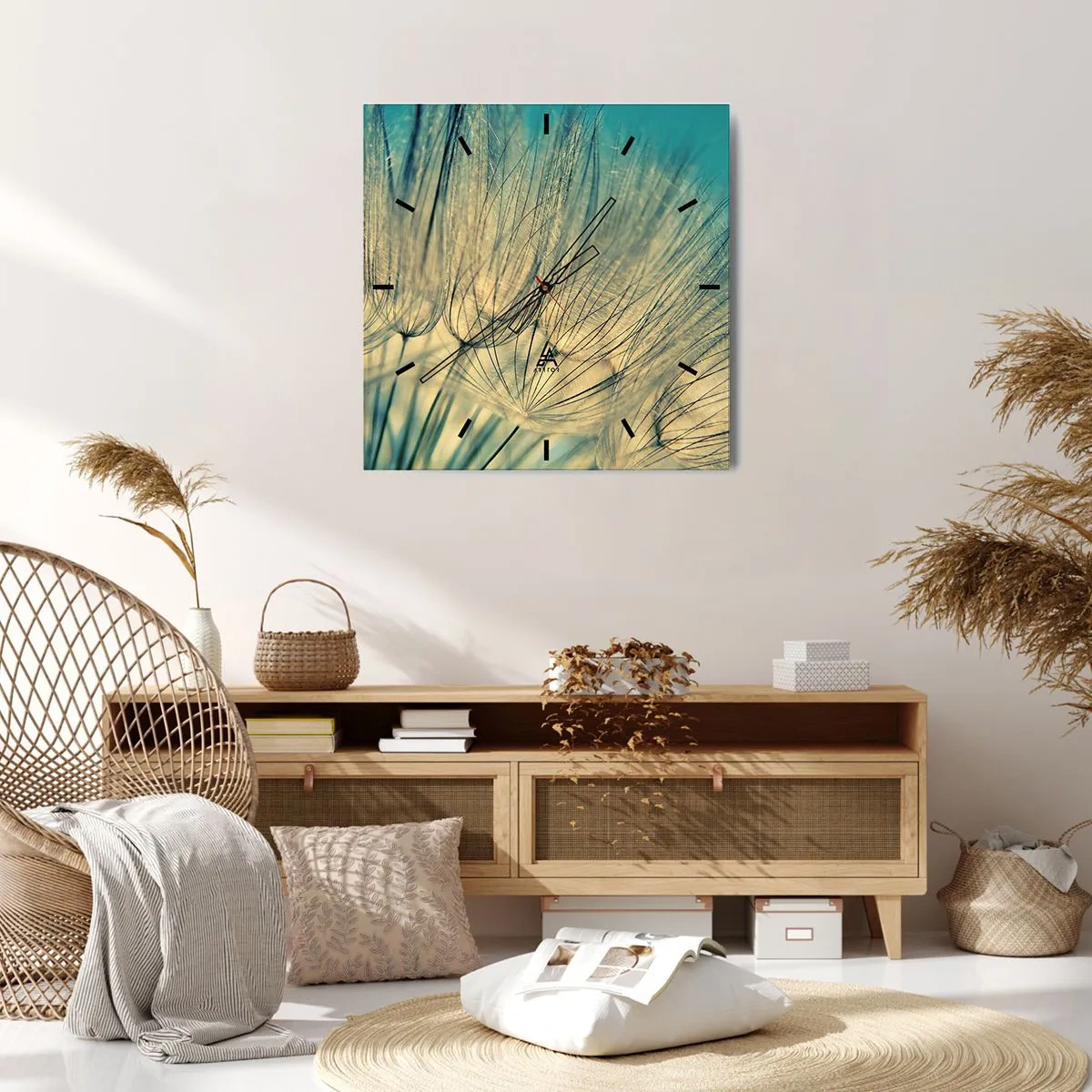 Orologio da parete - Orologio in Vetro - Aspettando il vento - 40x40 cm